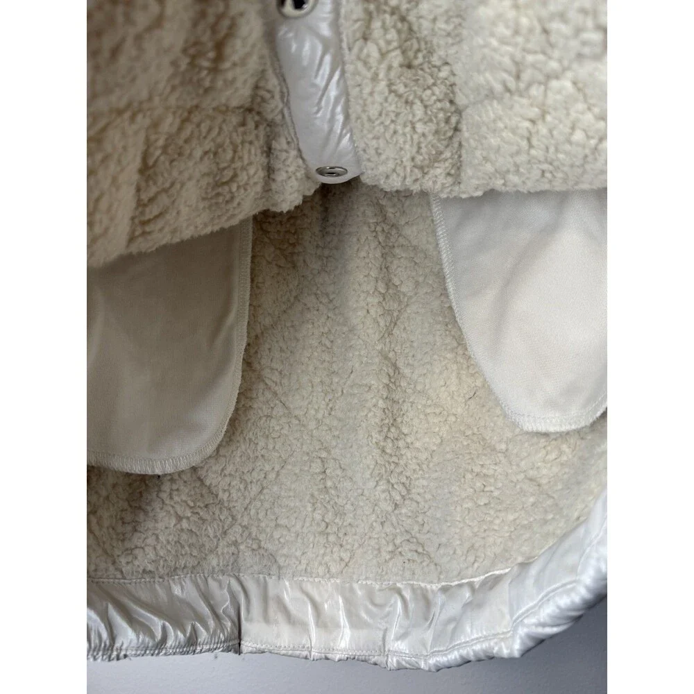 Athleta Girl White Quilted Toasty Buns Sherpa Lined Snowbound Small Sz 7 - Picture 5 of 10